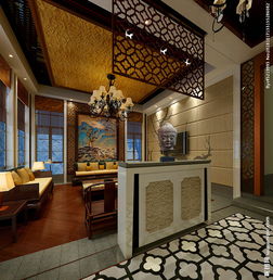 中式客厅 中式家具 室内模型图片